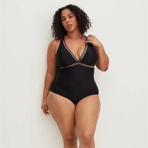 Torrid One-Piece Black Swimsuit Sz 2
